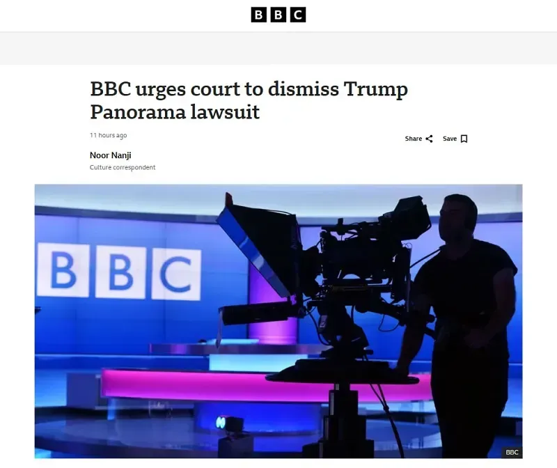 BBC đề nghị t&ograve;a &aacute;n Hoa Kỳ b&aacute;c vụ kiện do &ocirc;ng Trump đệ tr&igrave;nh