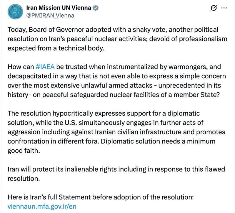 IAEA th&ocirc;ng qua nghị quyết y&ecirc;u cầu Iran minh bạch kho uranium l&agrave;m gi&agrave;u 
