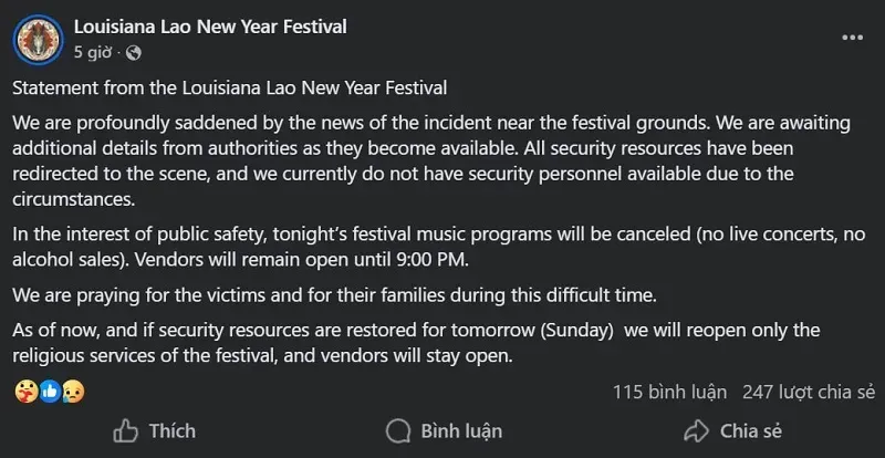 hoa-ky-xe-lao-vao-le-hoi-lao-o-louisiana-hang-chuc-nguoi-bi-thuong (2).webp Hoa Kỳ: Xe lao vào lễ hội Lào ở Louisiana, hàng chục người bị thương