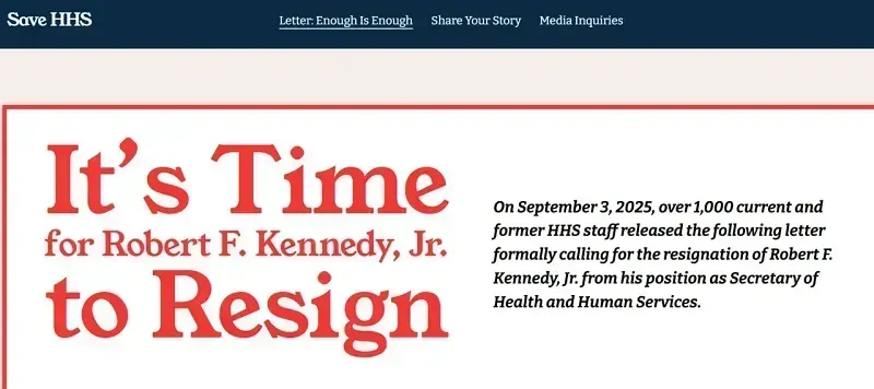 Hơn 1.000 nhân viên HHS kêu gọi Bộ trưởng Robert F. Kennedy Jr. từ chức