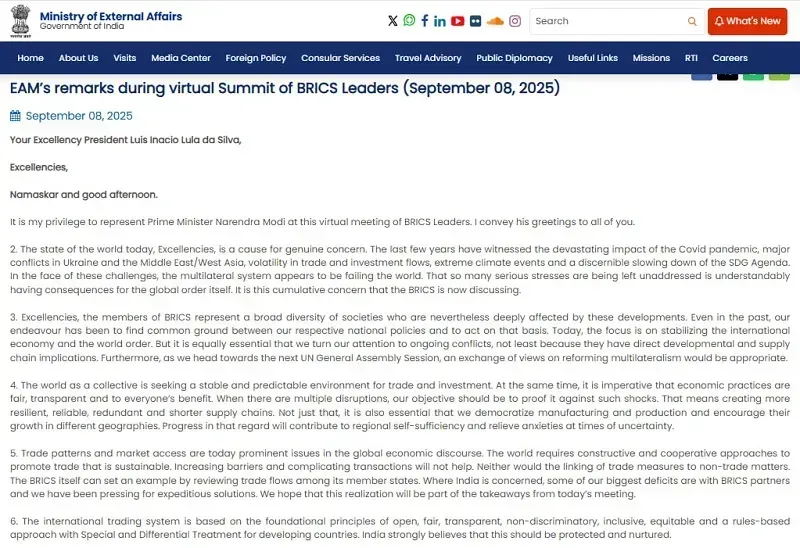 Ấn Độ kêu gọi BRICS giải quyết thâm hụt thương mại giữa lúc căng thẳng với Hoa Kỳ
