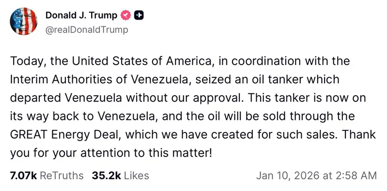 Hoa Kỳ tiếp tục bắt giữ t&agrave;u chở dầu li&ecirc;n quan Venezuela