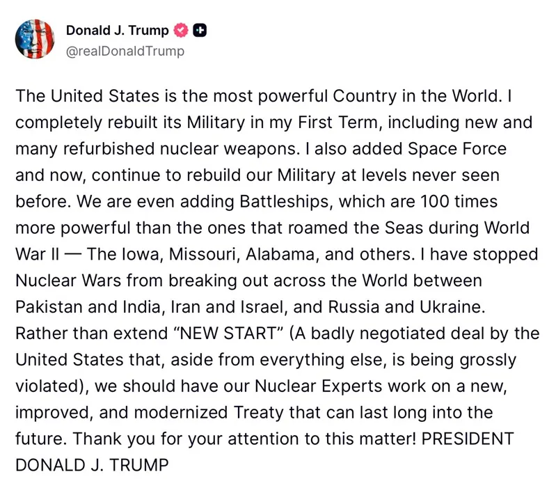 &Ocirc;ng Trump muốn một thỏa thuận hạt nh&acirc;n mới thay thế New START