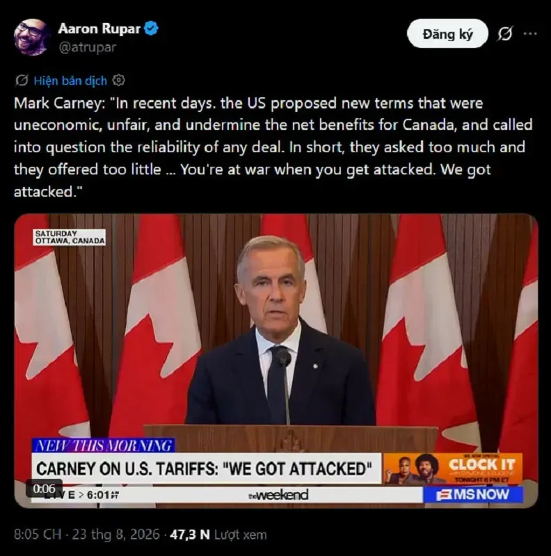 canada-cao-buoc-hoa-ky-tan-cong-bang-thue-quan-ong-trump-noi-gi-3.webp Canada cáo buộc Hoa Kỳ “tấn công” bằng thuế quan, ông Trump nói gì?