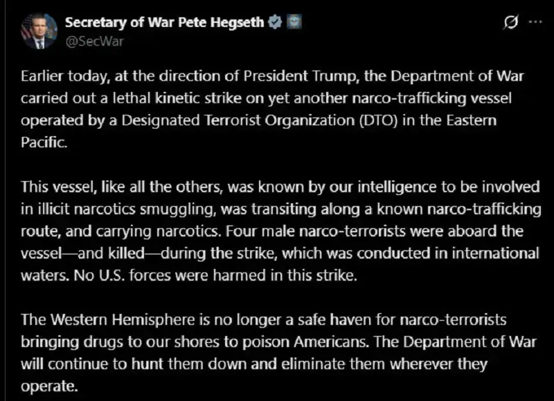 Liên Hợp Quốc yêu cầu Hoa Kỳ ngừng không kích tàu chở ma tuý