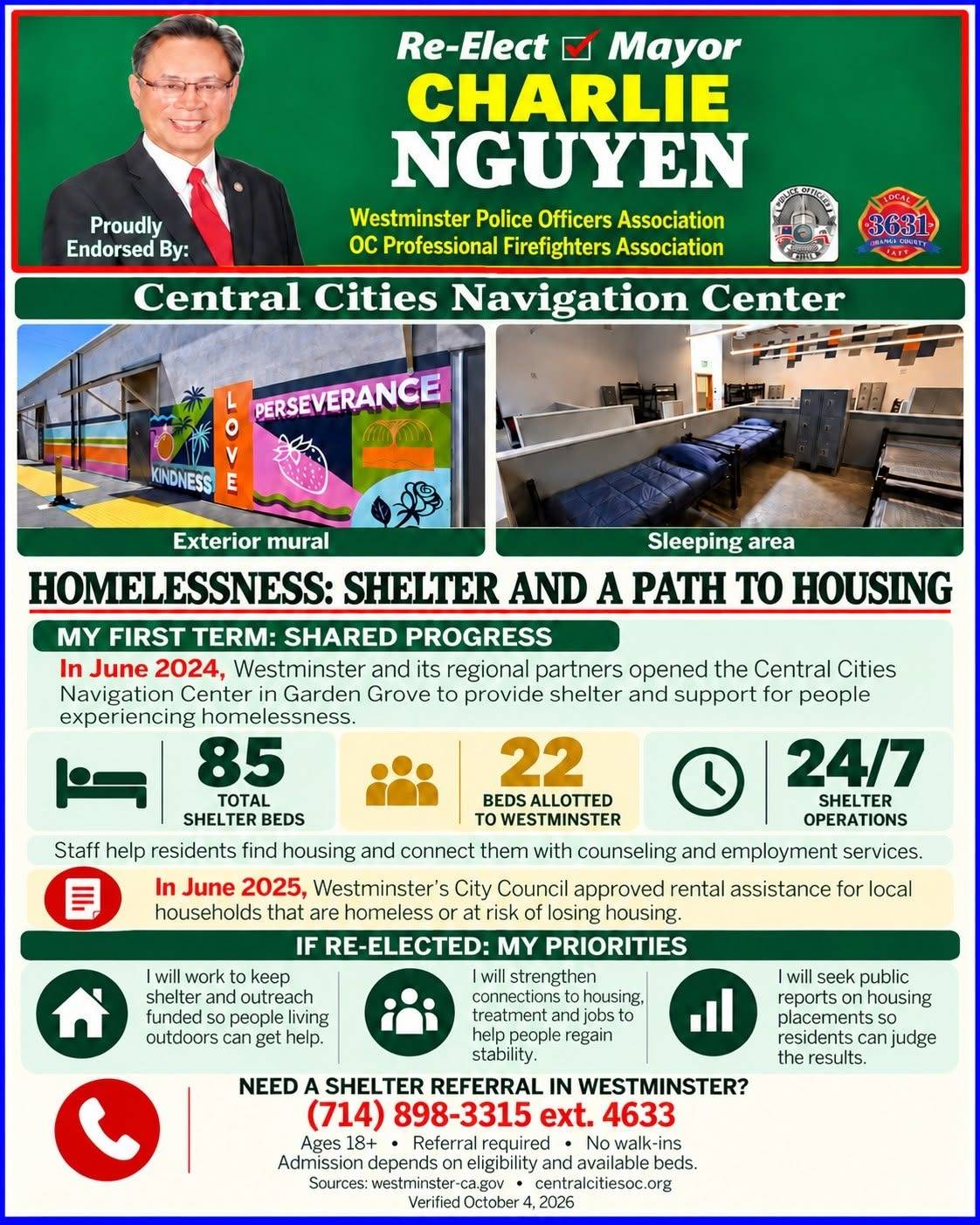 Thị trưởng Charlie Nguyen quyết định t&aacute;i tranh cử nhiệm kỳ 2026 - 2030 để viết tiếp chương mới trong h&agrave;nh tr&igrave;nh phụng sự v&igrave; cộng đồng. Nguồn: Facebook Charlie Nguyen