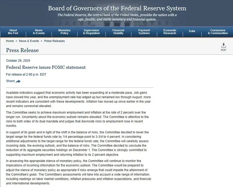 Fed hạ lãi suất lần thứ hai liên tiếp