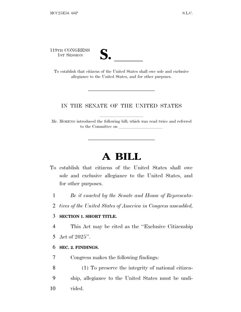 Dự luật Hoa Kỳ mới yêu cầu công dân chỉ được giữ một quốc tịch