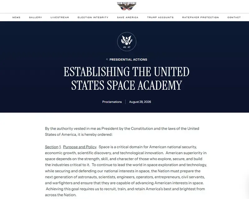 &Ocirc;ng Trump khởi động kế hoạch th&agrave;nh lập Học viện Kh&ocirc;ng gian Hoa Kỳ