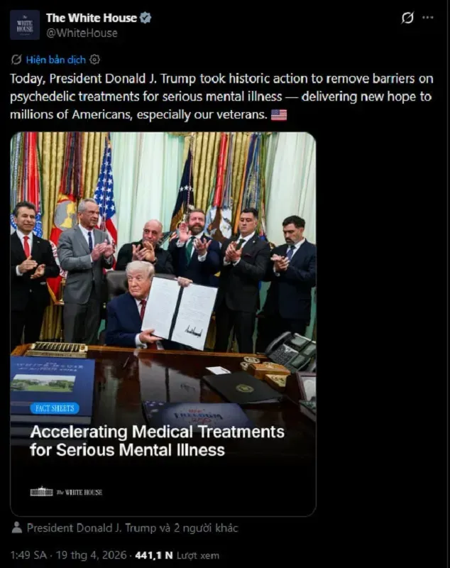 Hoa Kỳ th&uacute;c đẩy nghi&ecirc;n cứu thuốc trị liệu từ chất g&acirc;y ảo gi&aacute;c