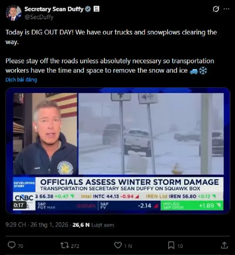 Sau b&atilde;o m&ugrave;a Đ&ocirc;ng, ng&agrave;nh h&agrave;ng kh&ocirc;ng Hoa Kỳ hoạt động lại từ 28/1