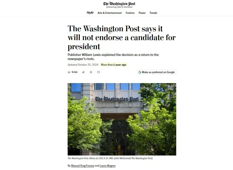 Tờ Washington Post sa thải 1/3 nh&acirc;n sự?