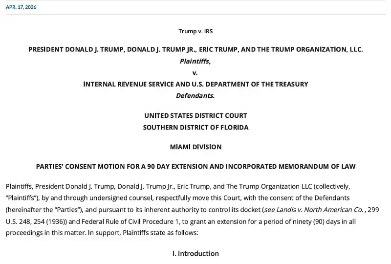 Trump đ&agrave;m ph&aacute;n với IRS để giải quyết vụ kiện r&ograve; rỉ hồ sơ thuế