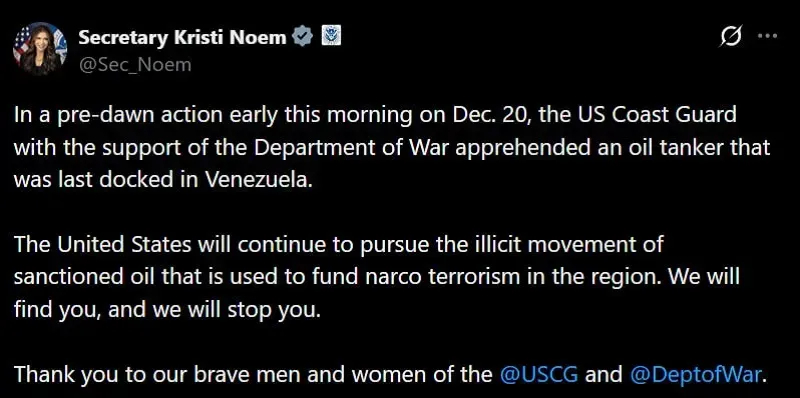 Hoa Kỳ đổi chiến thuật trong việc chặn bắt t&agrave;u chở dầu Venezuela?