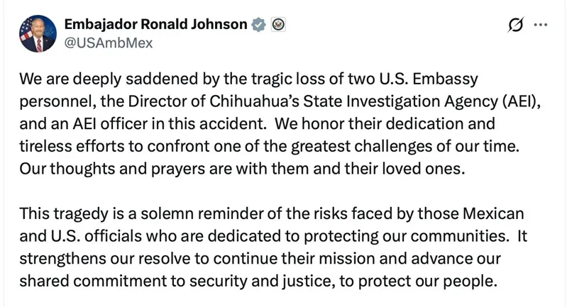Hoa Kỳ - Mexico tranh c&atilde;i vụ hai &ldquo;nh&acirc;n vi&ecirc;n CIA&rdquo; thiệt mạng