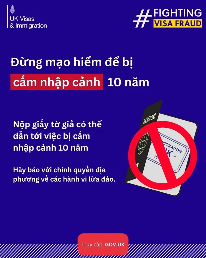 Cảnh báo chiêu trò lừa đảo visa học tập, làm việc ở Vương quốc Anh