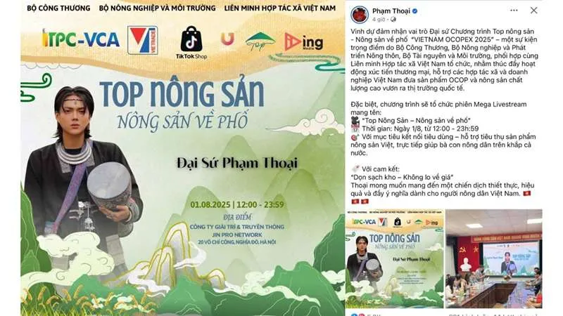 Tự xưng "Đại sứ" chương trình quốc gia, TikToker Phạm Thoại bị phạt 7,5 triệu đồng