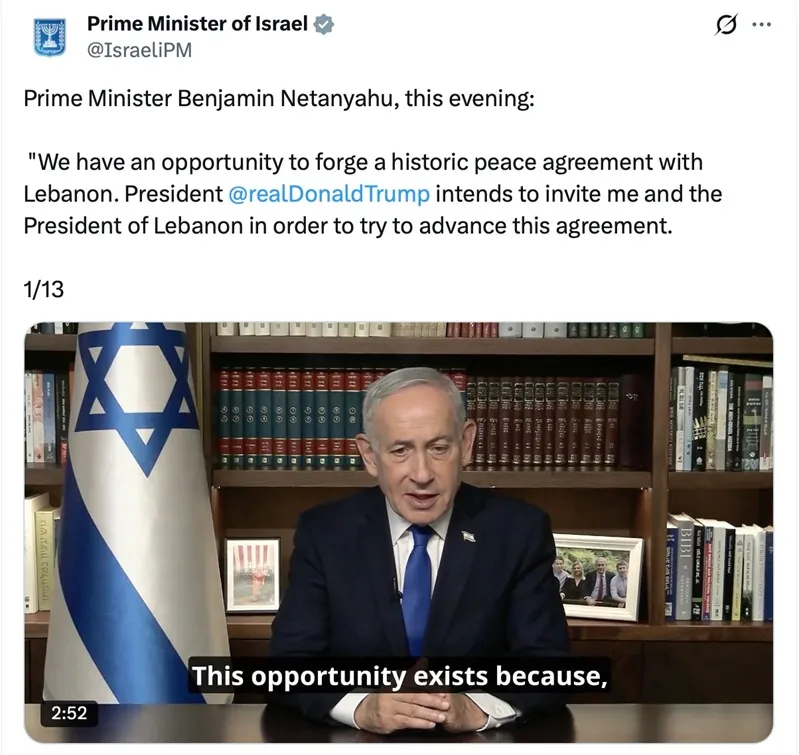 Israel v&agrave; Lebanon đạt thỏa thuận ngừng bắn 10 ng&agrave;y 