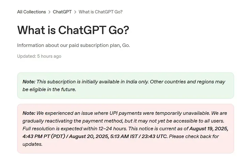 OpenAI ra mắt dịch vụ ChatGPT rẻ nhất tại Ấn Độ, giá chỉ khoảng 4,6 USD/tháng