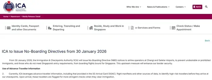 Singapore cấm bay với h&agrave;nh kh&aacute;ch phạm luật nhập cảnh