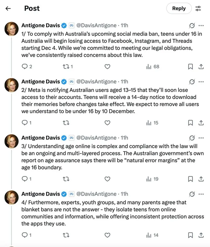 Meta sẽ chặn quyền truy cập mạng xã hội của thiếu niên Úc