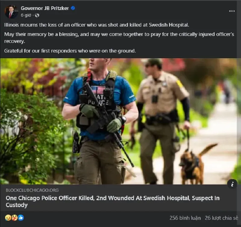 Illinois: Xả s&uacute;ng tại bệnh viện Chicago, hai cảnh s&aacute;t thương vong