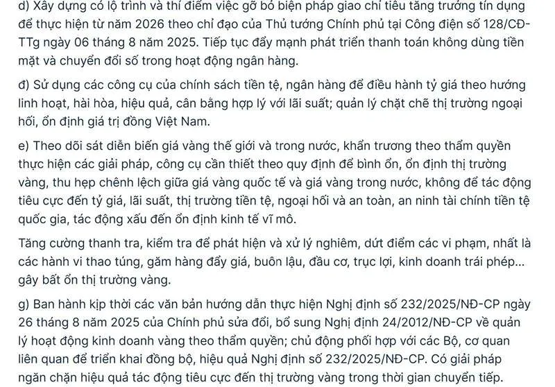 Việt Nam: Sắp tiến hành thanh tra toàn diện hoạt động kinh doanh vàng 