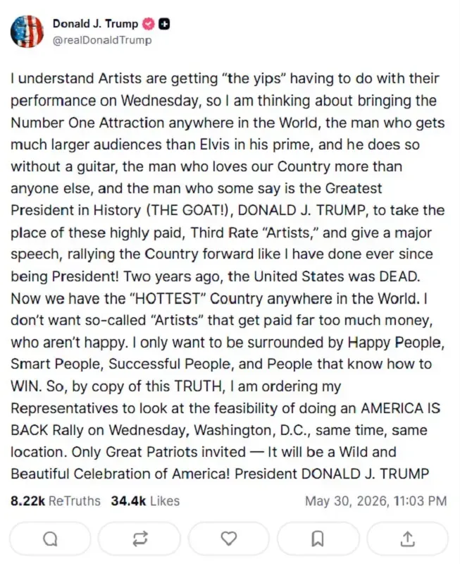 Trump n&oacute;i g&igrave; sau khi h&agrave;ng loạt nghệ sĩ r&uacute;t khỏi &ldquo;Great American State Fair&rdquo;?