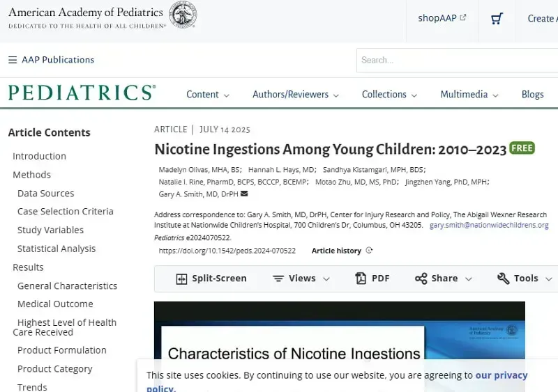 Ngộ độc nicotine ở trẻ sơ sinh và trẻ mới biết đi tăng mạnh