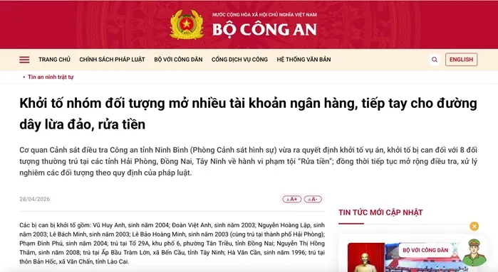 Việt Nam khởi tố nh&oacute;m đối tượng rửa tiền cho đường d&acirc;y lừa đảo tại Campuchia 