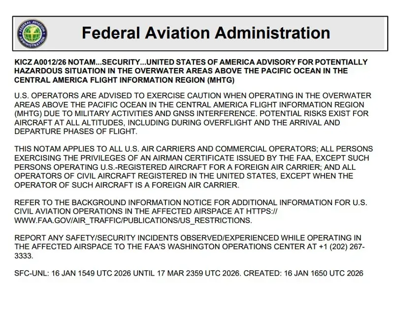 FAA khuyến c&aacute;o c&aacute;c h&atilde;ng h&agrave;ng kh&ocirc;ng thận trọng khi bay qua Mỹ Latinh