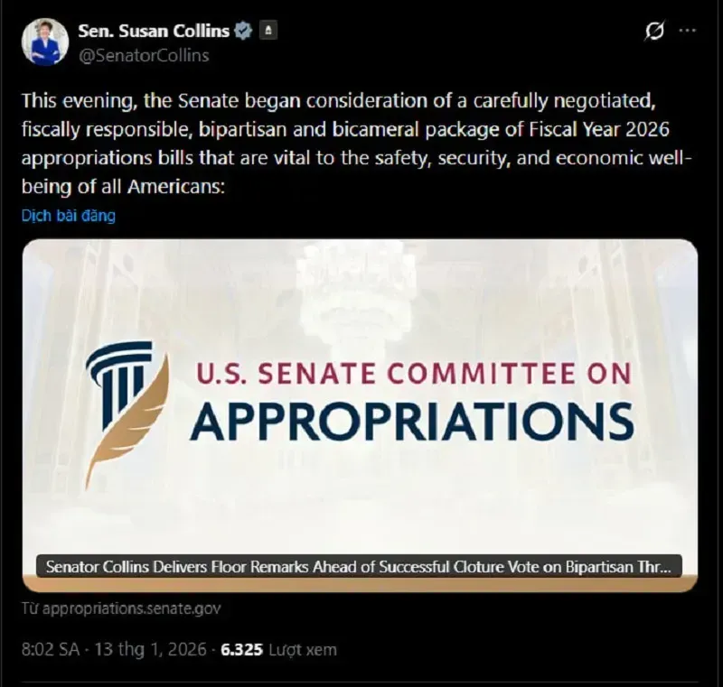 Thuong-vien-Hoa-Ky-thong-qua-ngan-sach-tranh-nguy-co-chinh-phu-dong-cua-1.webp Thượng viện Hoa Kỳ thông qua ngân sách tránh nguy cơ Chính phủ đóng cửa