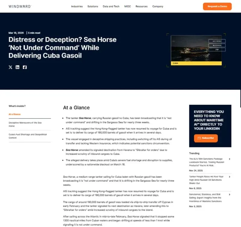 Hoa Kỳ cấm Cuba nhận dầu từ Nga