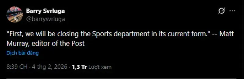 Tờ Washington Post sa thải 1/3 nh&acirc;n sự?