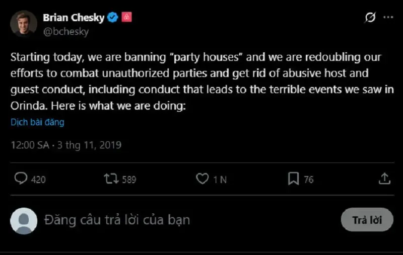 Airbnb ngăn chặn các bữa tiệc Halloween trái phép ở Hoa Kỳ và Canada