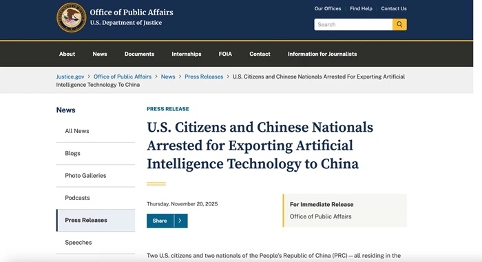 Hoa Kỳ truy tố 4 người buôn lậu chip Nvidia sang Trung Quốc