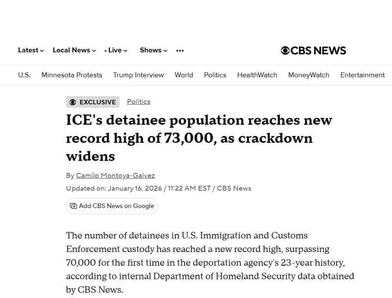 Hoa Kỳ bắt hơn 73.000 người nhập cư sau chiến dịch trấn &aacute;p quy m&ocirc;?