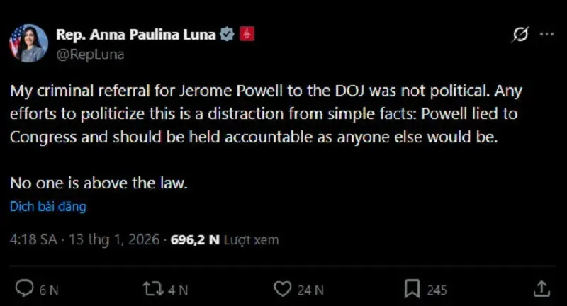 C&aacute;c ng&acirc;n h&agrave;ng trung ương to&agrave;n cầu đồng loạt ủng hộ Chủ tịch Fed