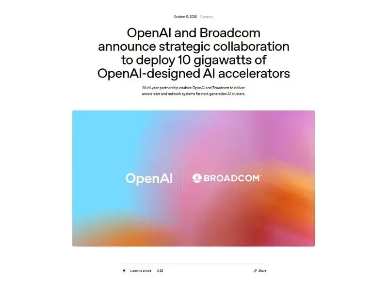 OpenAI tiếp tục hợp tác cùng một nhà sản xuất chip Hoa Kỳ
