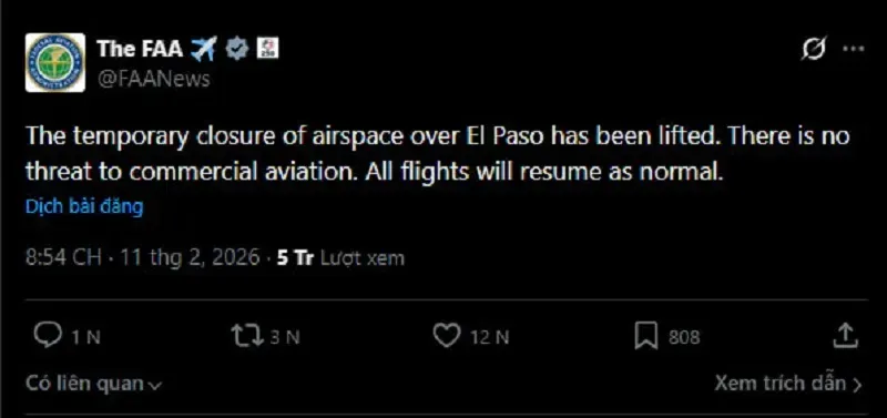 Tranh c&atilde;i thử nghiệm drone qu&acirc;n sự, FAA đ&oacute;ng cửa kh&ocirc;ng phận El Paso