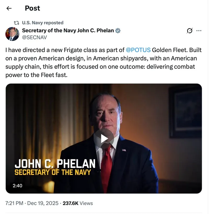 &Ocirc;ng Trump c&ocirc;ng bố kế hoạch đ&oacute;ng lớp t&agrave;u chiến đặt theo t&ecirc;n m&igrave;nh