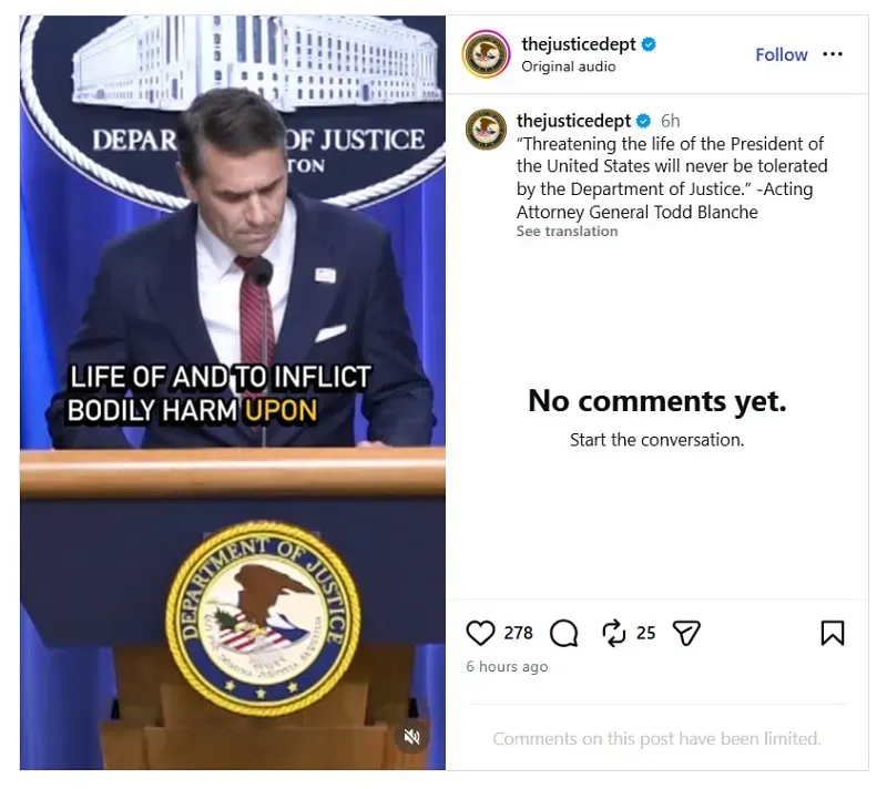 Cựu Gi&aacute;m đốc FBI bị truy tố lần 2 v&igrave; b&agrave;i đăng tr&ecirc;n Instagram