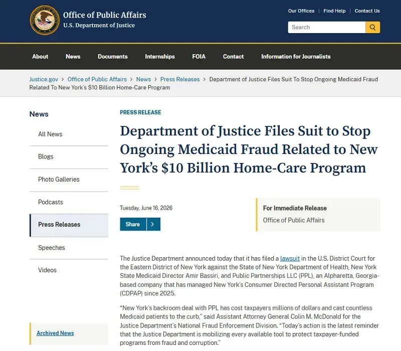Bang New York bị kiện v&igrave; bu&ocirc;ng lỏng quản l&yacute; vụ gian lận Medicaid quy m&ocirc; lớn