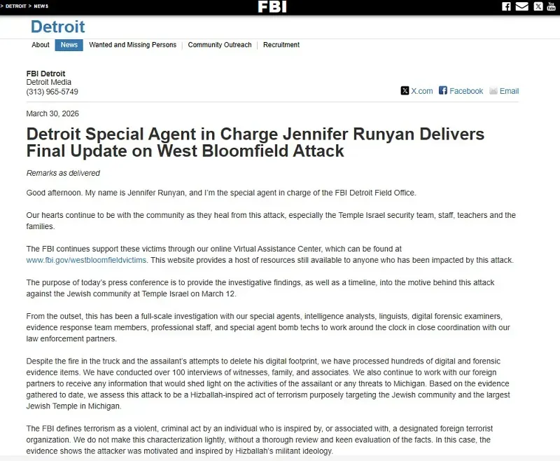 Vụ tấn c&ocirc;ng gi&aacute;o đường Do Th&aacute;i Michigan mang động cơ khủng bố?