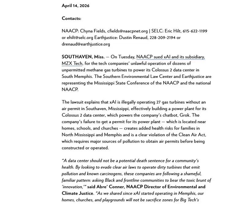 C&ocirc;ng ty của Elon Musk bị kiện v&igrave; g&acirc;y &ocirc; nhiễm kh&ocirc;ng kh&iacute; tại Memphis