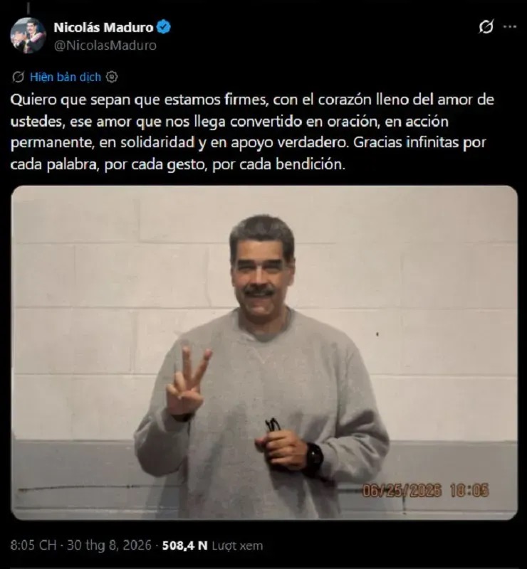 Cựu Tổng thống Venezuela &ldquo;lạc quan&rdquo; tại nh&agrave; t&ugrave; ở Hoa Kỳ