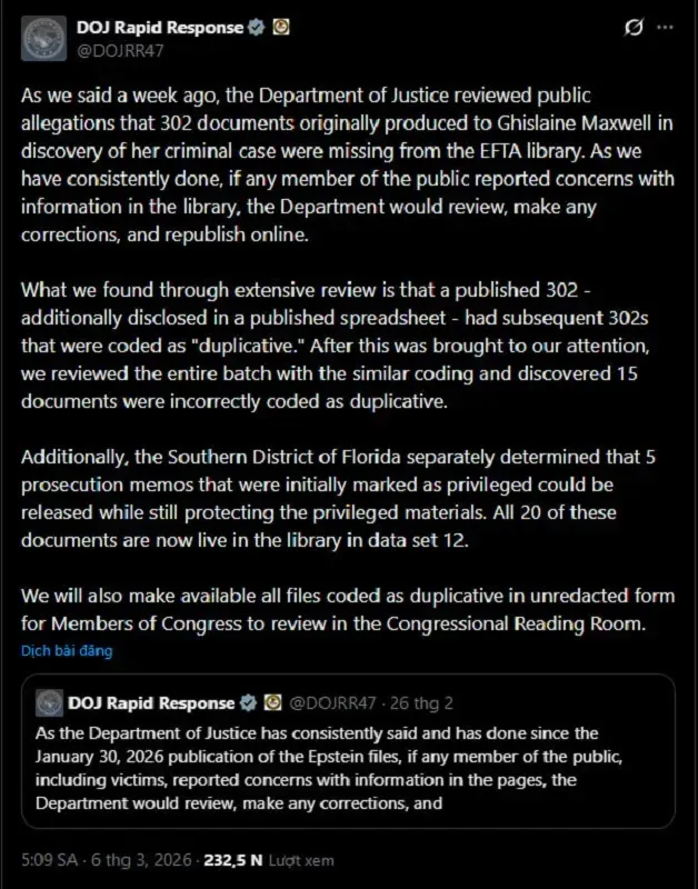 Hồ sơ về Epstein: Một số c&aacute;o buộc chưa x&aacute;c thực li&ecirc;n quan đến &ocirc;ng Trump