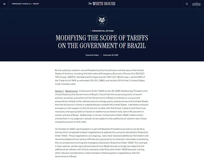 Brazil vui mừng vì Trump dỡ bỏ thuế quan đối với cà phê