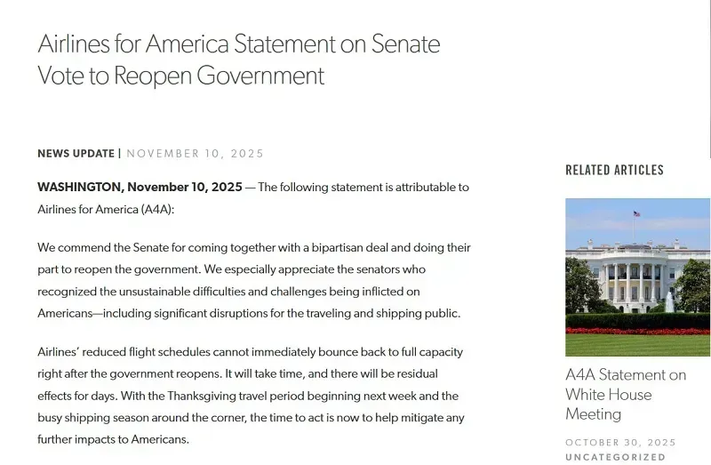 Chính phủ hoạt động trở lại, việc hủy chuyến bay vẫn kéo dài