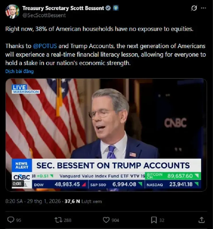 USDT b&aacute;c bỏ th&ocirc;ng tin về việc Hoa Kỳ can thiệp thị trường tiền tệ